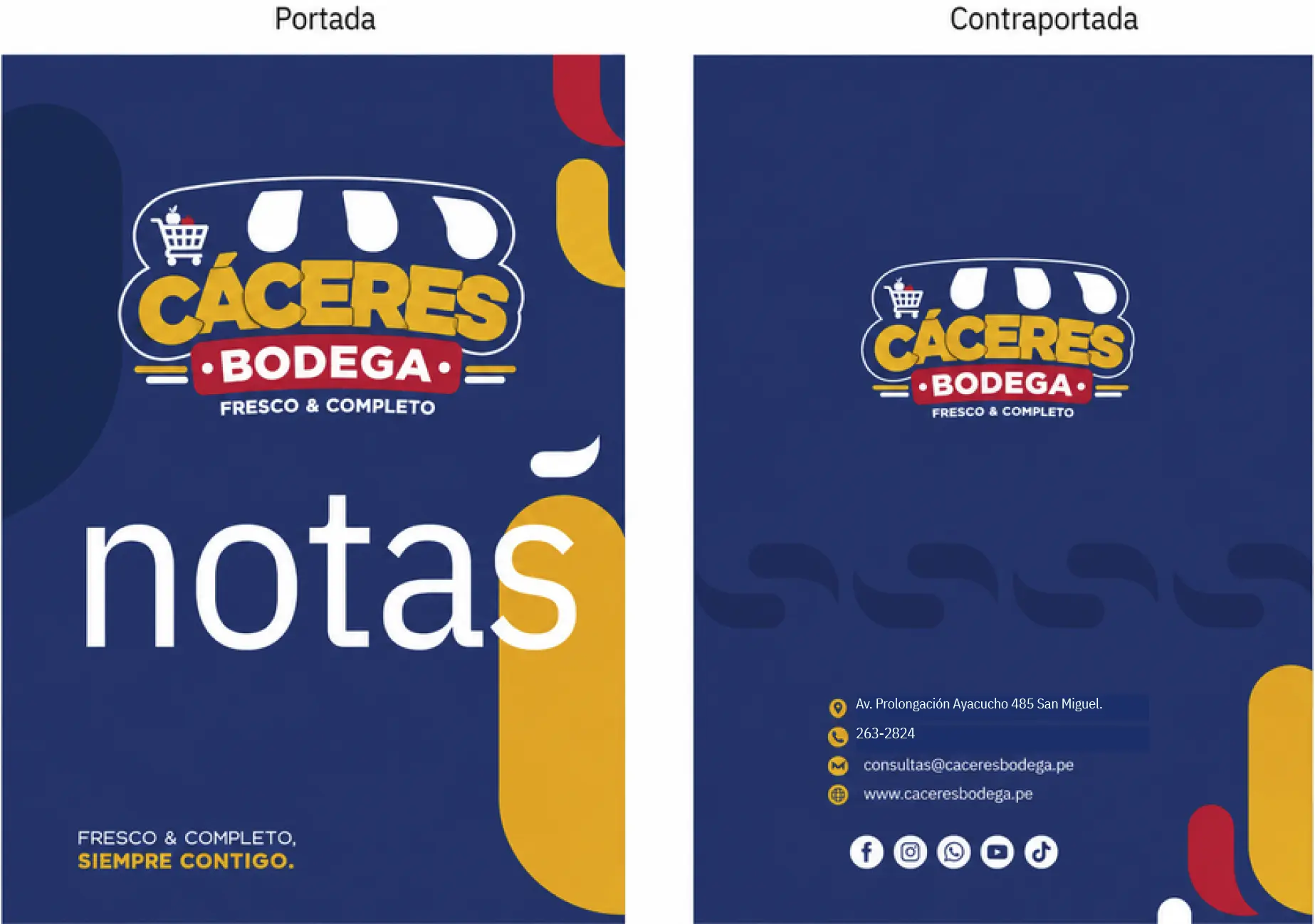 Block de notas institucional de CÁCERES Bodega