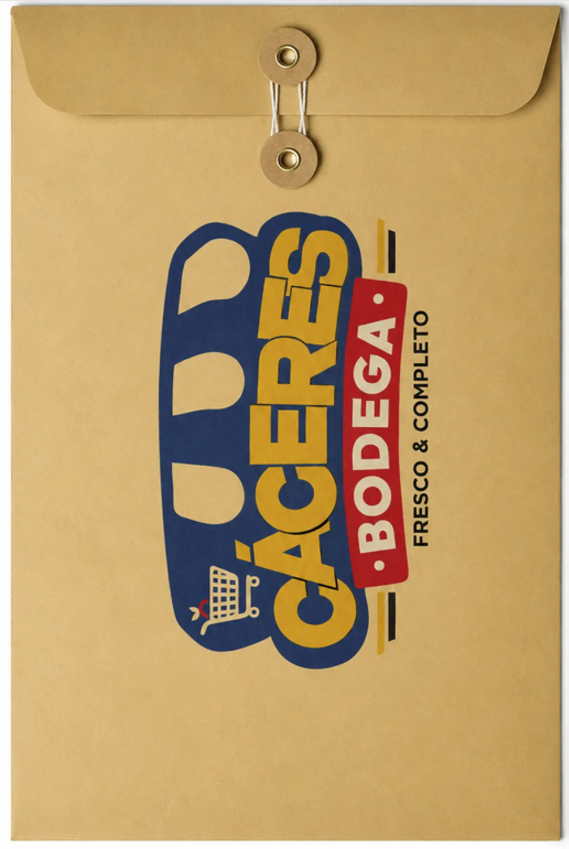 Sobre manila con logotipo de CÁCERES Bodega