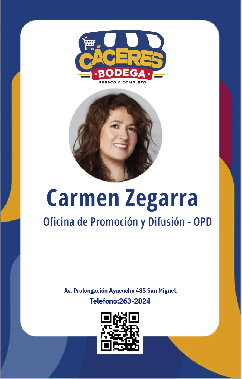 Tarjeta de presentación digital vertical de CÁCERES Bodega