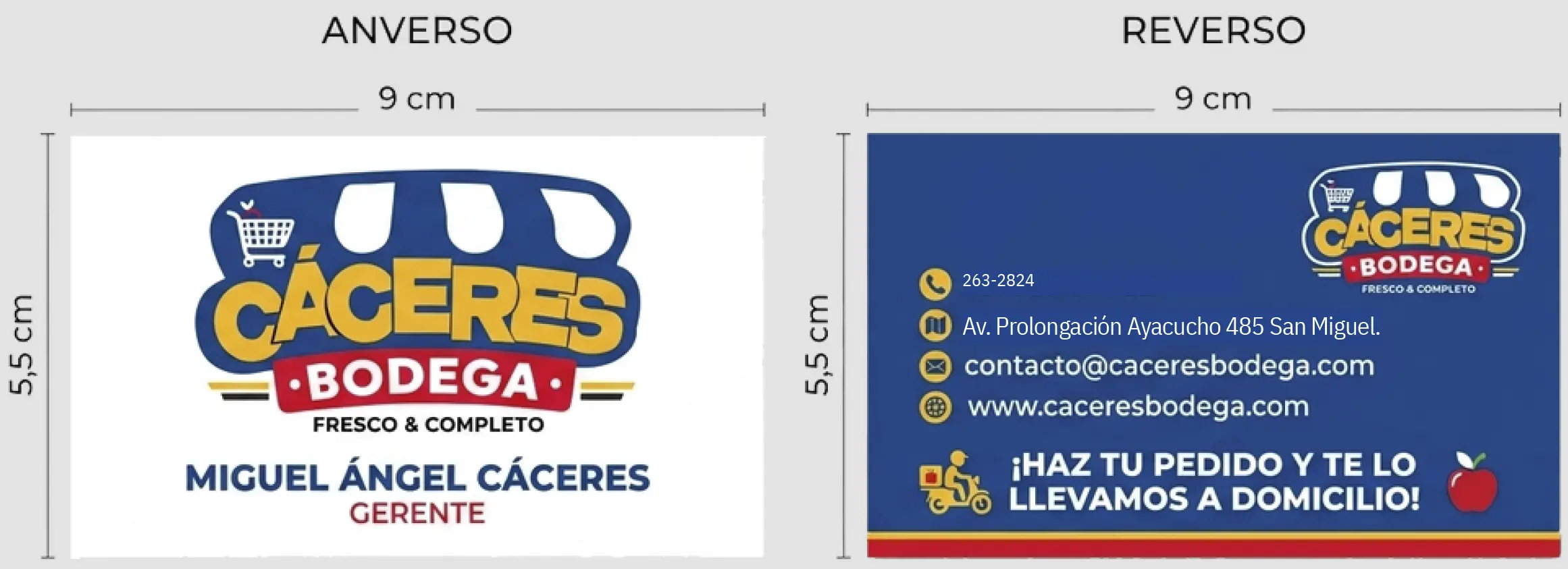 Tarjeta de presentación de CÁCERES Bodega